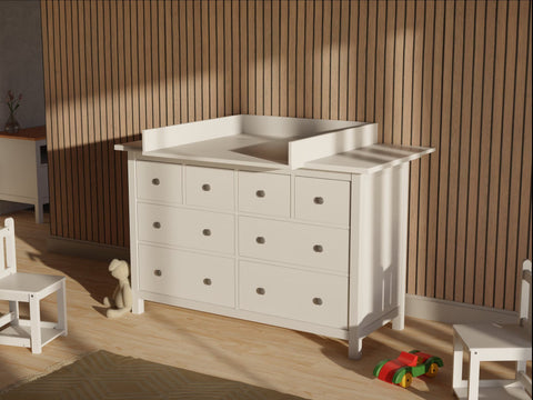 Wickelaufsats hvid passer til 160 cm bred HEMNES kommode med blændplade (Kopi)
