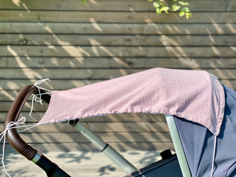 Shade sejl muslin gyldne prikker på pink