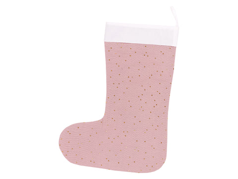 Julesok muslin gyldne prikker på pink