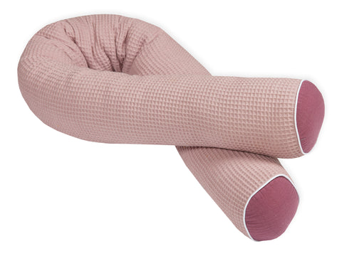Puslebord kant muslin lilla og vaffel piqué pink