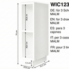 Das KraftKids Stauraumregal für Wickeltisch in Weiß passt zu 3er/4er MALM Kommoden, bietet zwei Fächer (je 30,8 cm hoch) und misst H75xB19,6xT31,5 cm. Mehrsprachige Namen enthalten. Ideal für zusätzlichen Stauraum.