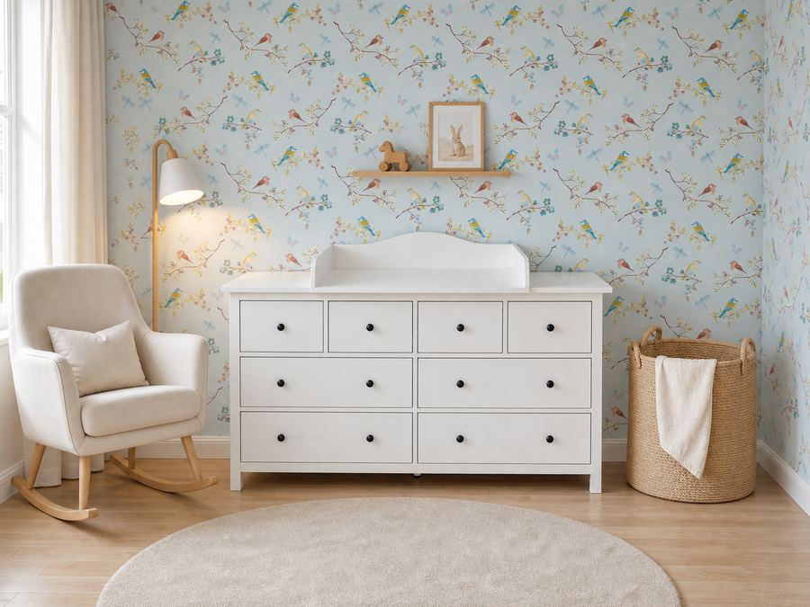Udskiftningsbeslag hvid velegnet til 160 cm bred HEMNES kommode med panel