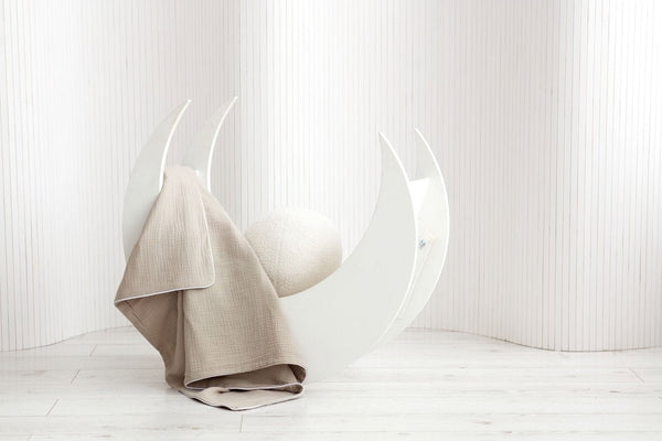 Babydecke Musselin – Beige, Lifestyleansicht