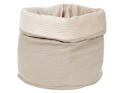 Kurv rund stof kurv rund Utensilo muslin beige