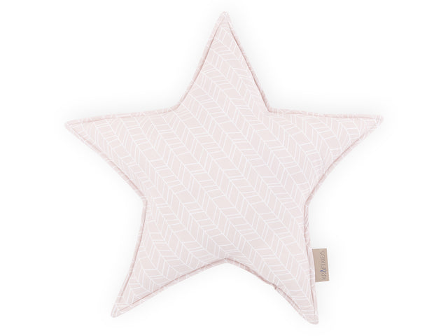 Stjernepude hvidt fjermønster på pink