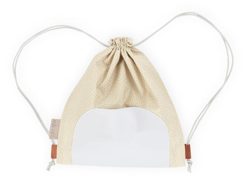 Gymnastiktaske gyldne uregelmæssige prikker på olivengrøn