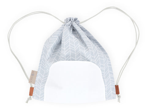 Gymtaske hvidt fjermønster på grå