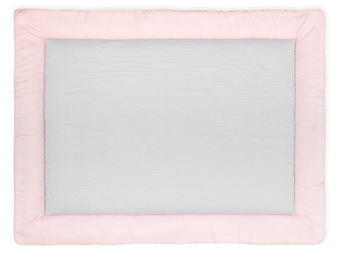 Legemåtte små blade lysegrå på hvid små blade pink på hvid