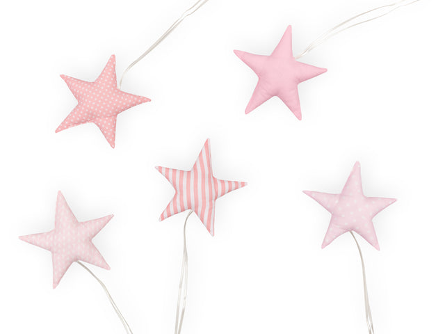 Stofstjerner pink hvid