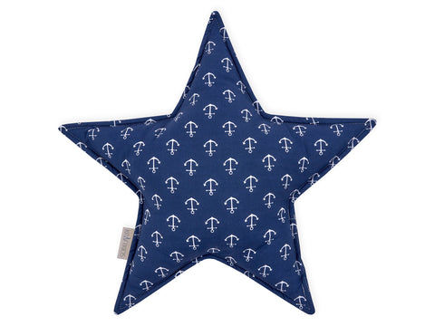 Stjernepude hvide ankre på mørkeblå