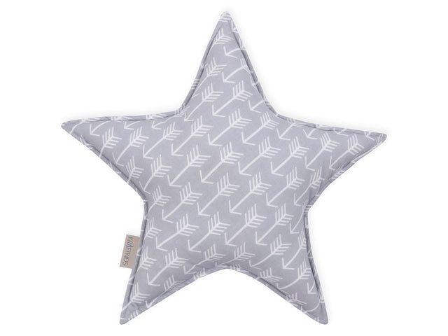 Stjernepude hvide pile på grå