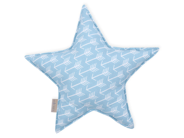 Stjernepude hvide pile på blå