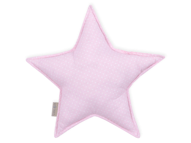 Stjernepude hvide prikker på pink