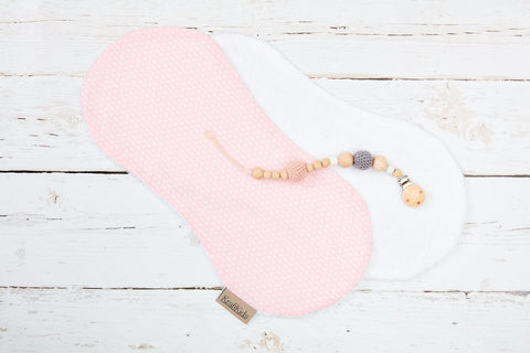 Bøvs klud små blade pink på hvidt