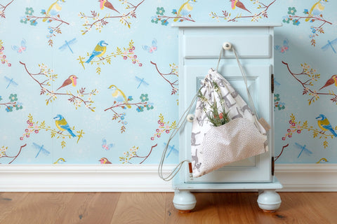 Gymnastiktaske små fawns grå orange på hvidt