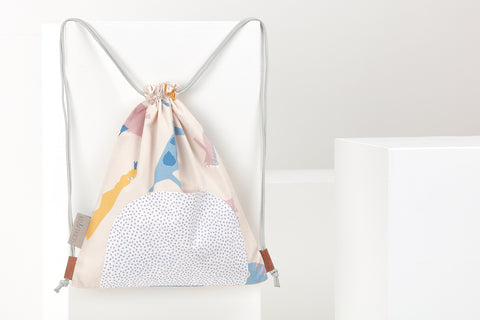 Gymtaske Zoes dinosaurer på beige