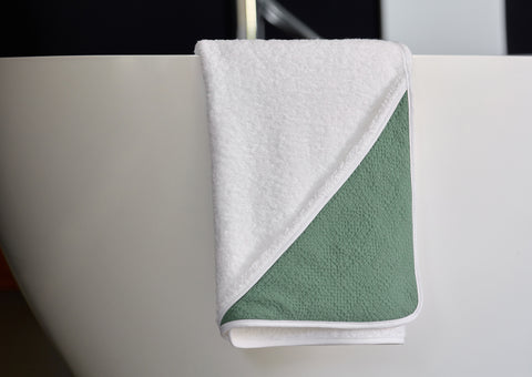 Hætte håndklæde dobbelt crepe grøn jade