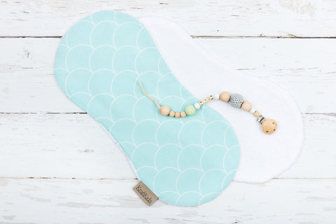 Bøvseklud hvide halvcirkler på pastel mynte