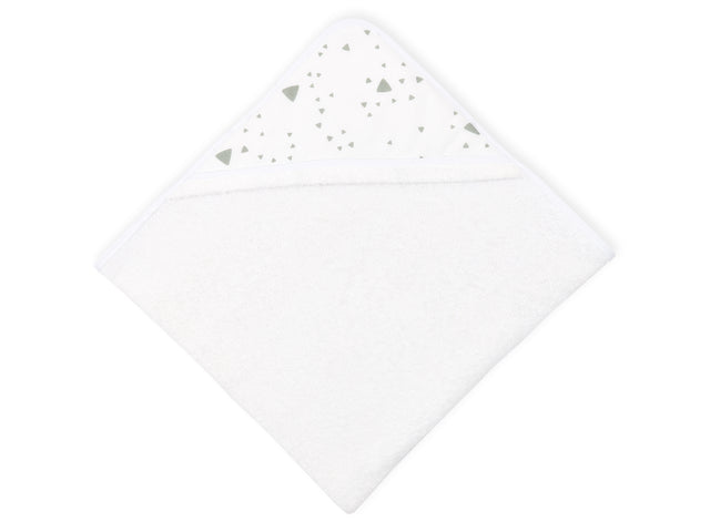 Hætte håndklæde afrundede trekanter grå