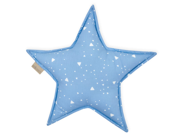 Stjernepude afrundede trekanter hvid på blå
