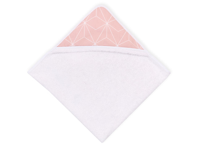 Hætte håndklæde hvide tynde diamanter på gammel pink