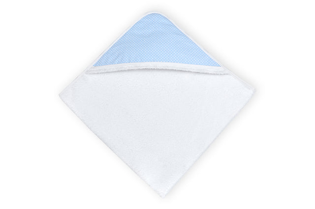 Hætte håndklæde hvide prikker på lyseblå