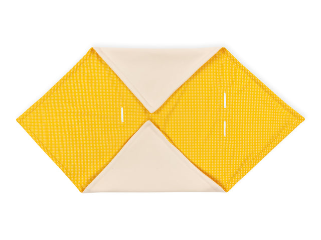 Tæppe til baby autostol vinter hvide prikker på gul