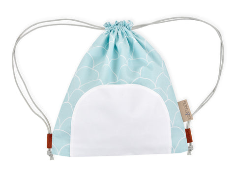 Gymnastiktaske hvide halvcirkler på pastel mynte