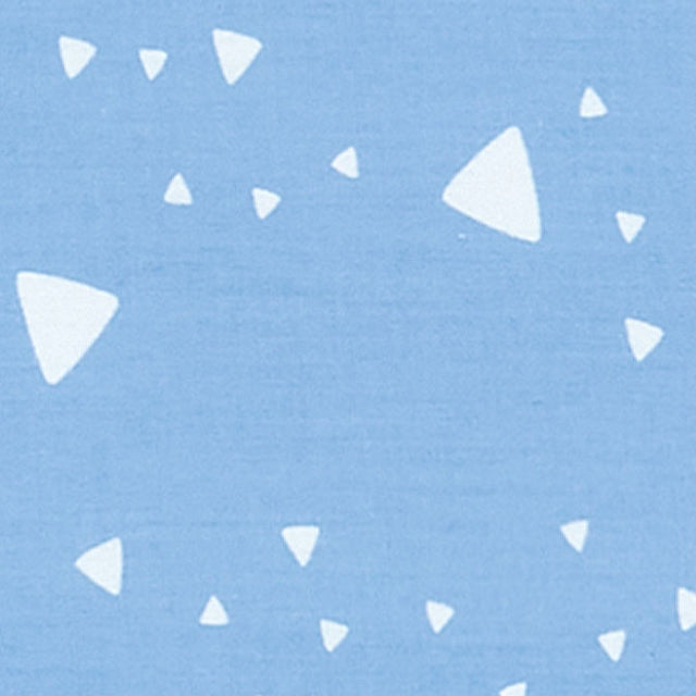 Stof afrundede trekanter hvid på blå