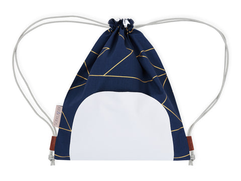 Gymtaske gyldne linjer på mørkeblå