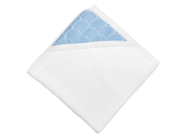 Hætte håndklæde hvide halvcirkler på pastelblå