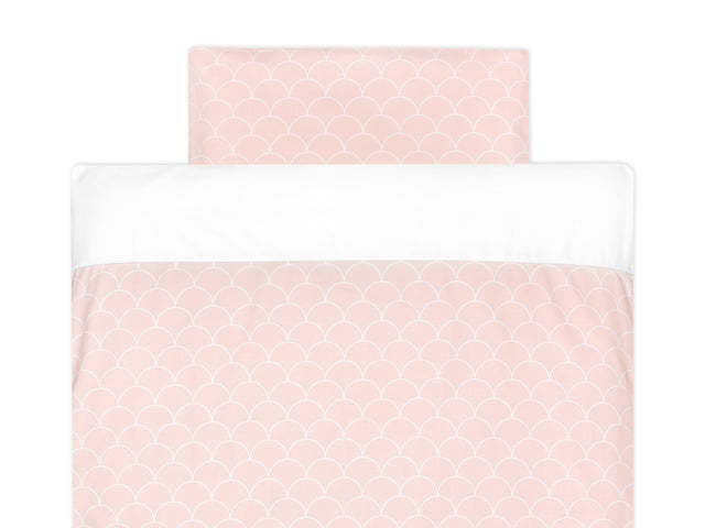 Sengetøj sæt ensfarvet hvide halvcirkler på pastel pink